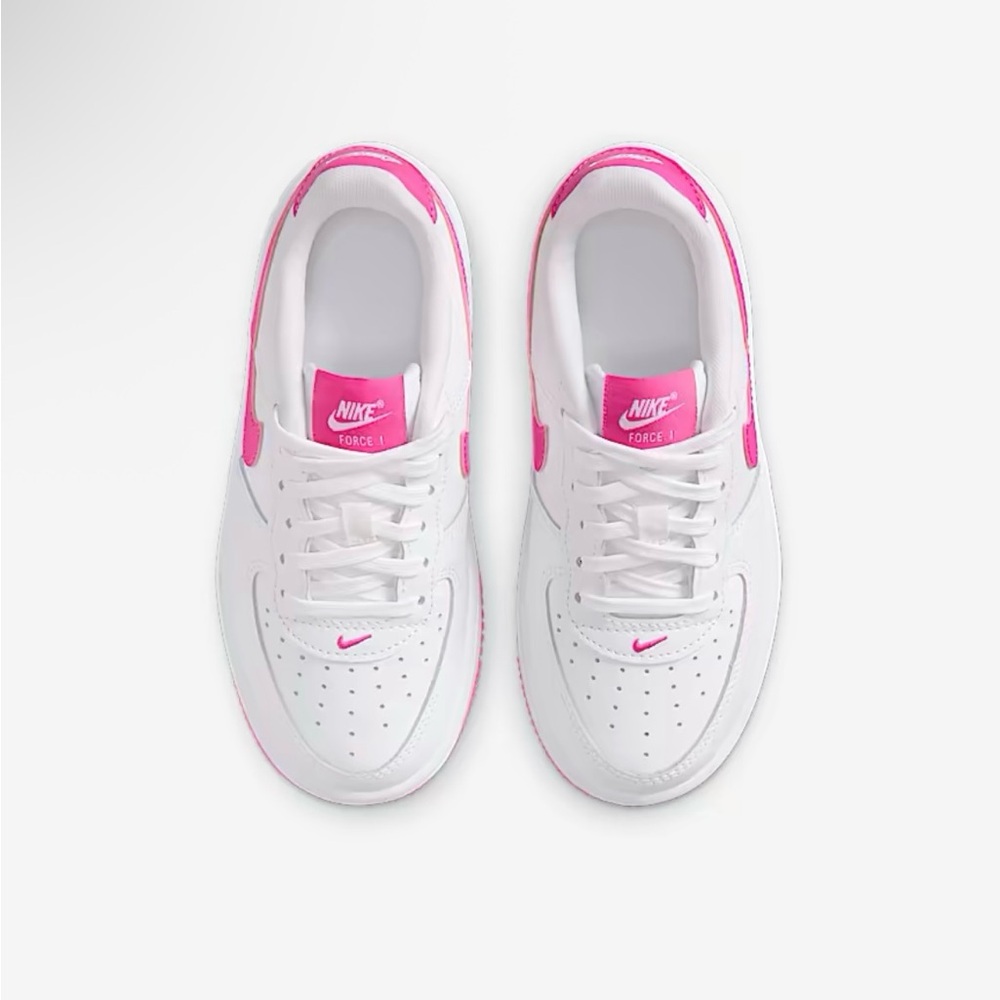 Nike Air Force 1 White and Pink Shoes